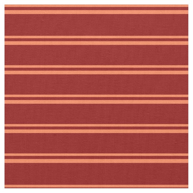 Koral och Mörk Röd stripe/Lintrad Mönster Tyg (Närbild)