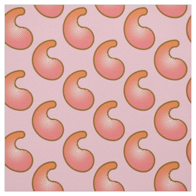 Koral och rosa paisley mönster tyg (Provkarta)