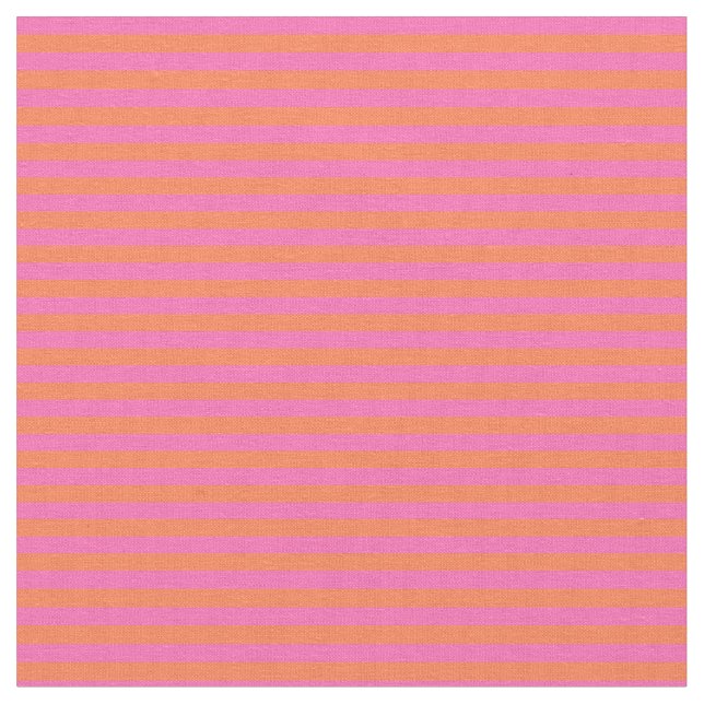 Koral och Shock rosa Mönster i Rand Tyg (Närbild)