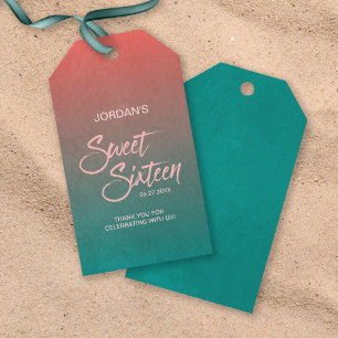 Koral och skalad gradient, sötad 16 Tack Presentetikett