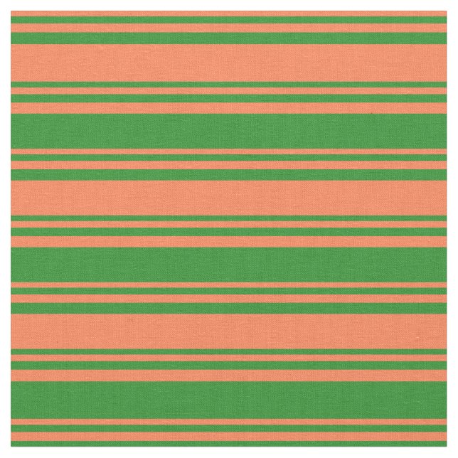 Koral- och skogsled/stripe-Grönt Mönster Tyg (Närbild)