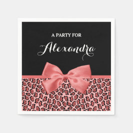 Koral och svart Jaguar skriver ut matpapperskorgen Pappersservett