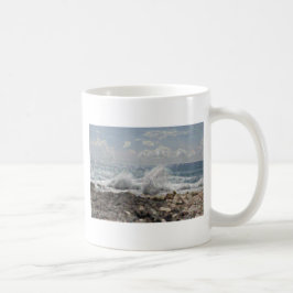 Koral och vågor kaffemugg