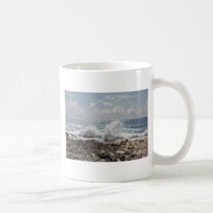 Koral och vågor kaffemugg