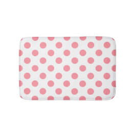 Koral och vitt polka dots badrumsmatta