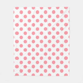 Koral och vitt polka dots fleecefilt