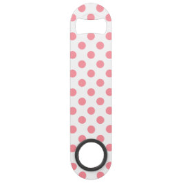 Koral och vitt polka dots långa flaskppnare