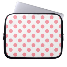 Koral och vitt polka dots laptop fodral
