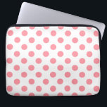 Koral och vitt polka dots laptop fodral<br><div class="desc">Koral och vitt polka dots</div>