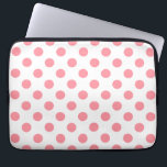 Koral och vitt polka dots laptop fodral<br><div class="desc">Koral och vitt polka dots</div>