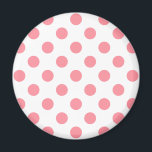 Koral och vitt polka dots magnet<br><div class="desc">Koral och vitt polka dots</div>