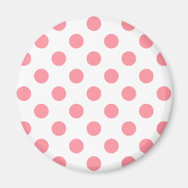 Koral och vitt polka dots magnet
