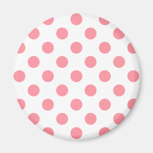 Koral och vitt polka dots magnet