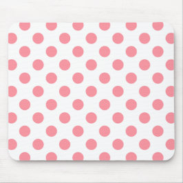 Koral och vitt polka dots musmatta