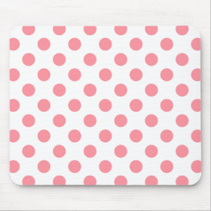 Koral och vitt polka dots musmatta