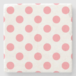 Koral och vitt polka dots stenunderlägg