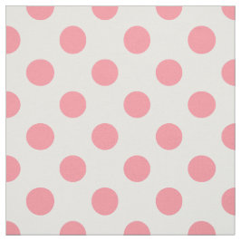 Koral och vitt polka dots tyg