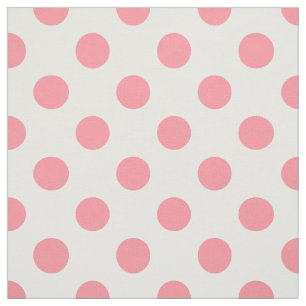 Koral och vitt polka dots tyg