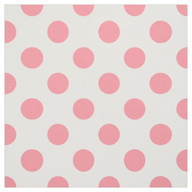 Koral och vitt polka dots tyg (Provkarta)