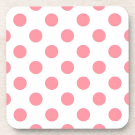 Koral och vitt polka dots underlägg