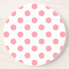 Koral och vitt polka dots underlägg sandsten