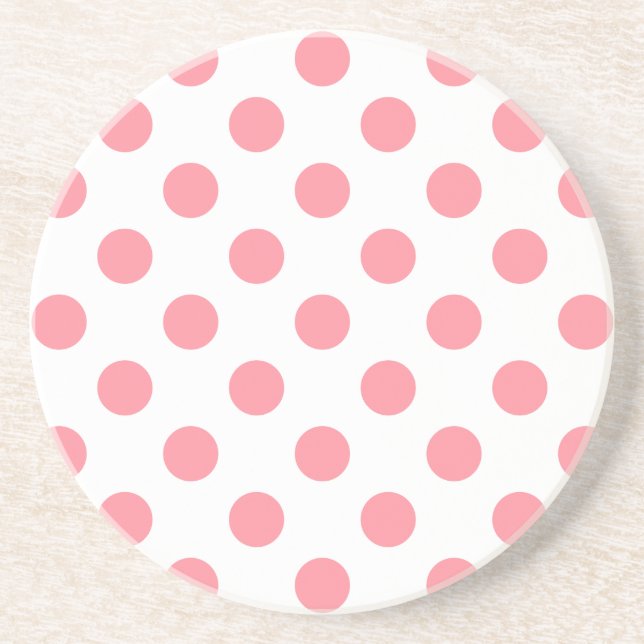 Koral och vitt polka dots underlägg sandsten (Framsidan)