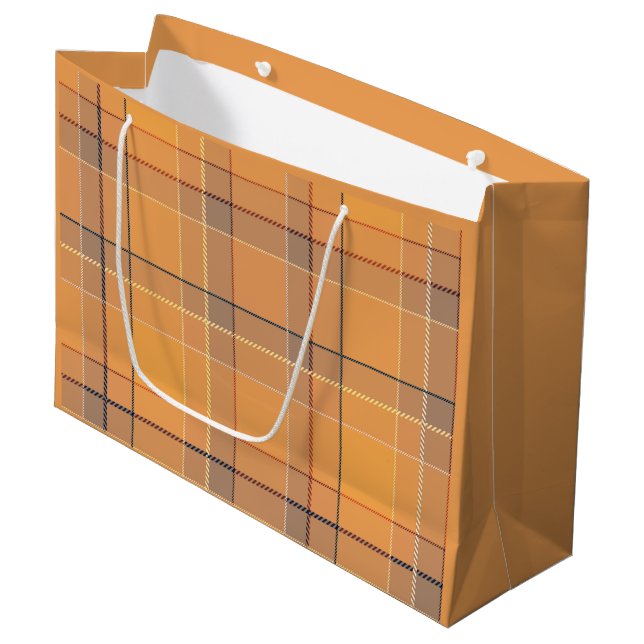 Koral, orange, brun tartan plaid. dekorativ kudde (Framsidan Vinklad)
