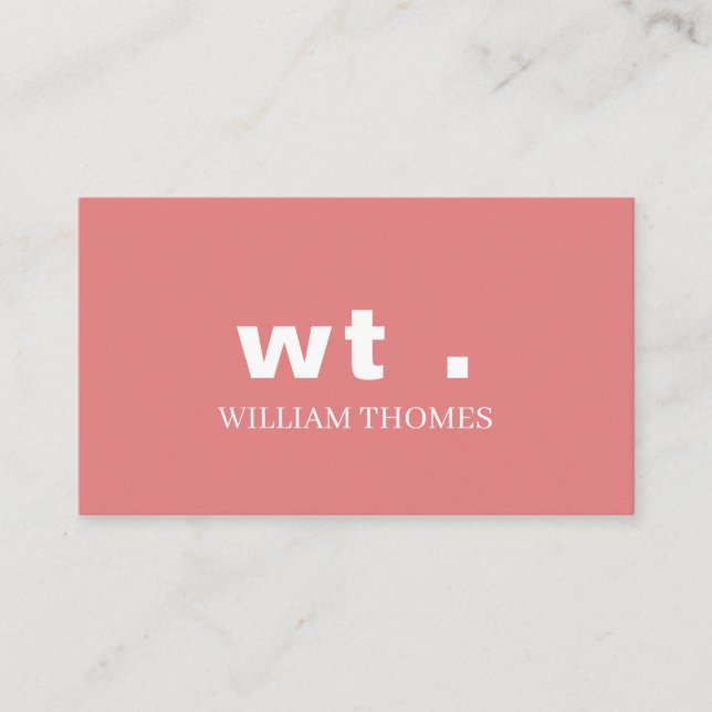 Koral Persika Monogram Elegant Minimal Branding Visitkort (Framsida)