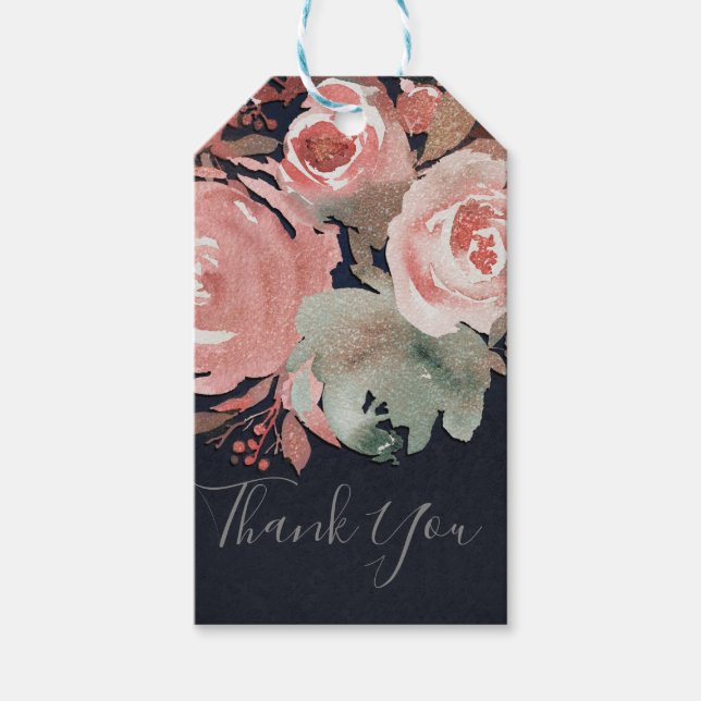 Koral Persikorosa Mjuk Djärv Blommig Bröllopsbuket Presentetikett (Framsidan)