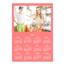 Koral Personlig Affisch Årlig Kalender 2016