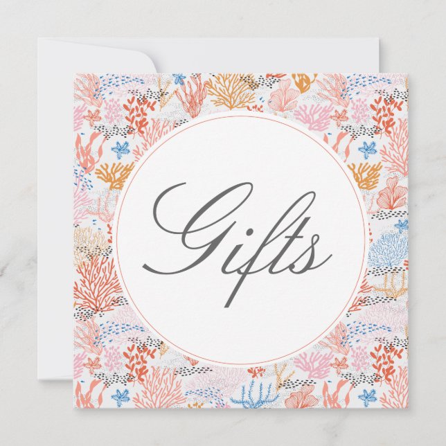 Koral Reef Baby Shower Bord Card Inbjudningar (Framsida)