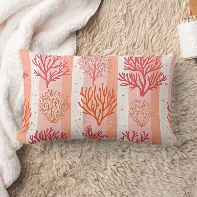 Koral Reef Dekorativ kudde Cover Orange & Rosa Cor (Filt)