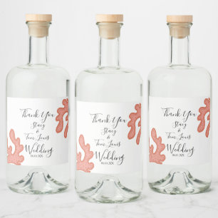 Koral Reef Hand plockade Tropical Beach Spritflaskor Etikett