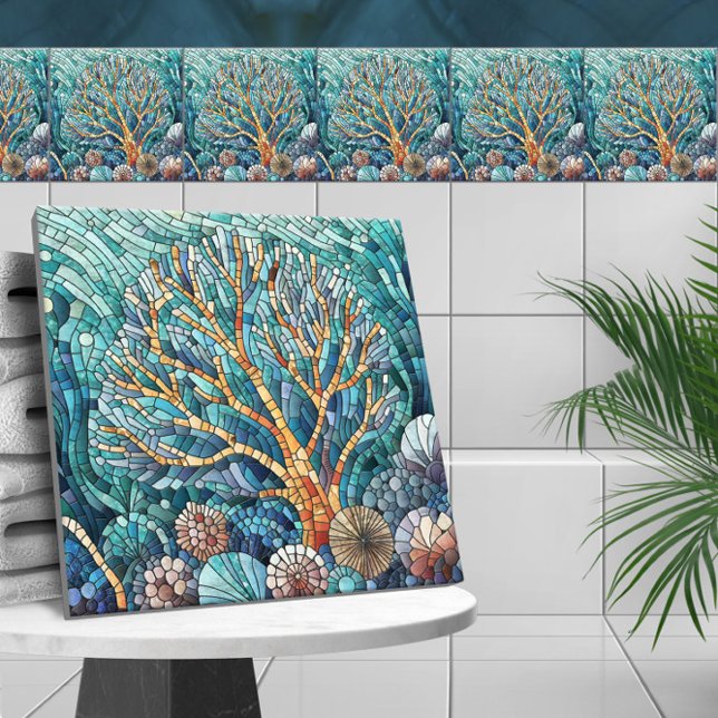 Koral Reef mosaic art Kakelplatta (Skapare uppladdad)