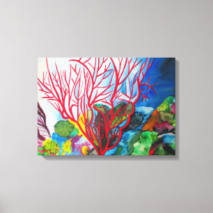 Koral Reef Underbar Barrier Reef Ocart Canvastryck