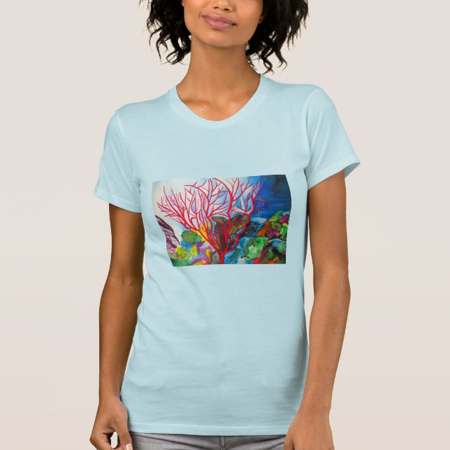 Koral Reef Underbar Barrier Reef Ocart T Shirt (Framsida)