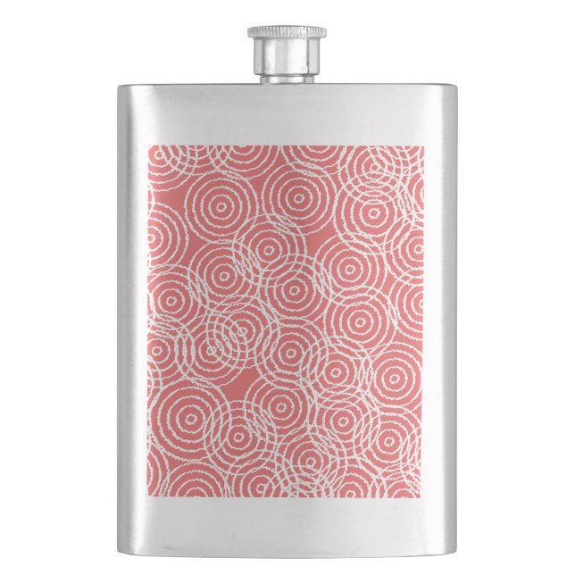 Koral Rosa Ikat överlappande cirklar Geometric Mön Fickplunta (Framsidan)