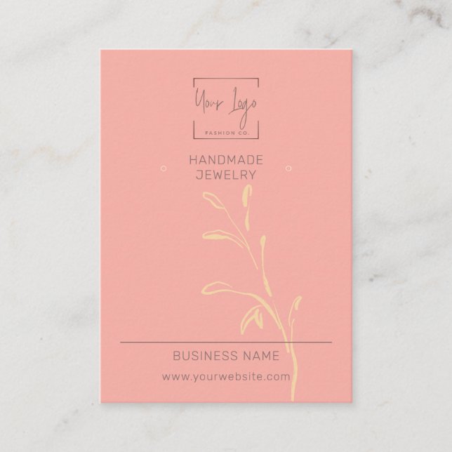 Koral Rosa Löv Social QR judisk Visning kort (Framsida)