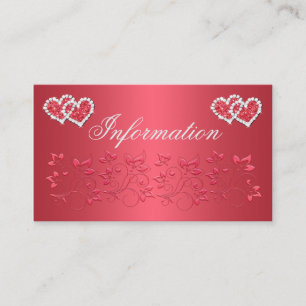 Koral Rosa och Grått Blommigt Bröllop Info Card Tilläggskort