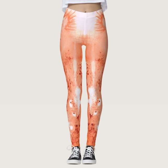 Koral/rost-dragning Leggings (Framsida)