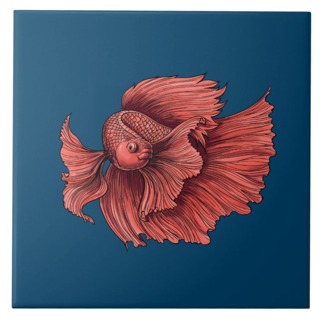 Koral Siamese-fisk Kakelplatta (Framsidan)