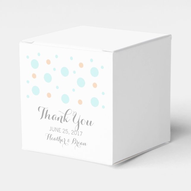 Koral turkos Confetti Wedding Favor Boxes Presentaskar (Framsidan Sidan)
