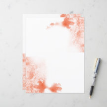 Koral vattenfärg enfärgad brevpapper