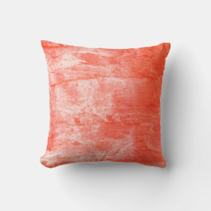 Koral/vit Abstrakt Kudde