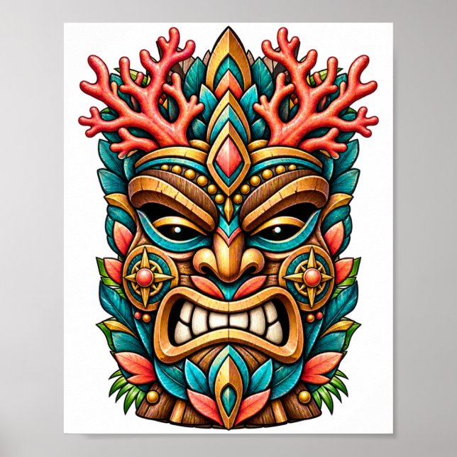 Koralblommas Tiki-affisch Poster (Framsidan)