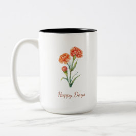 Koralfnellike botanisk akvarell anpassat namn Två-Tonad mugg