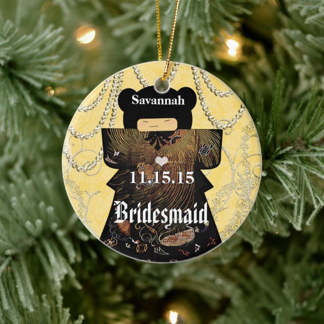 Koralförändringar i asiatiska Kimono-biskabyte Julgransprydnad Keramik (Träd)