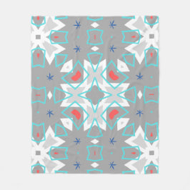 Koralgrå Mandala-mönster | Geometriskt blomsterboh Fleecefilt