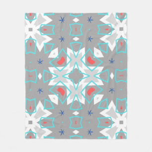 Koralgrå Mandala-mönster Geometriskt blomsterboh Fleecefilt