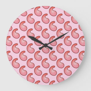 Koralj och rosa paisley-mönster stor klocka